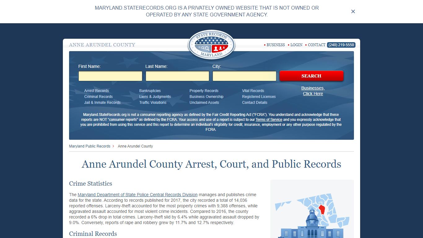 Anne Arundel County Arrest, Court, and Public Records